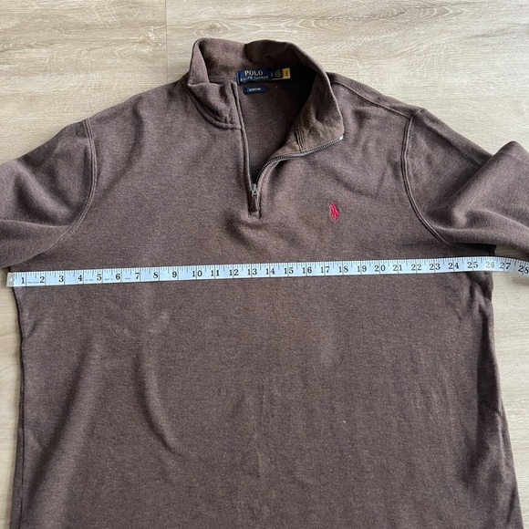 Polo Ralph Lauren 1/4 Zip Estate Rib Sweater Brown Size L - Picture 5 of 8